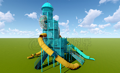 飞天城堡塑料滑梯无动力游乐场单品游乐设备定制